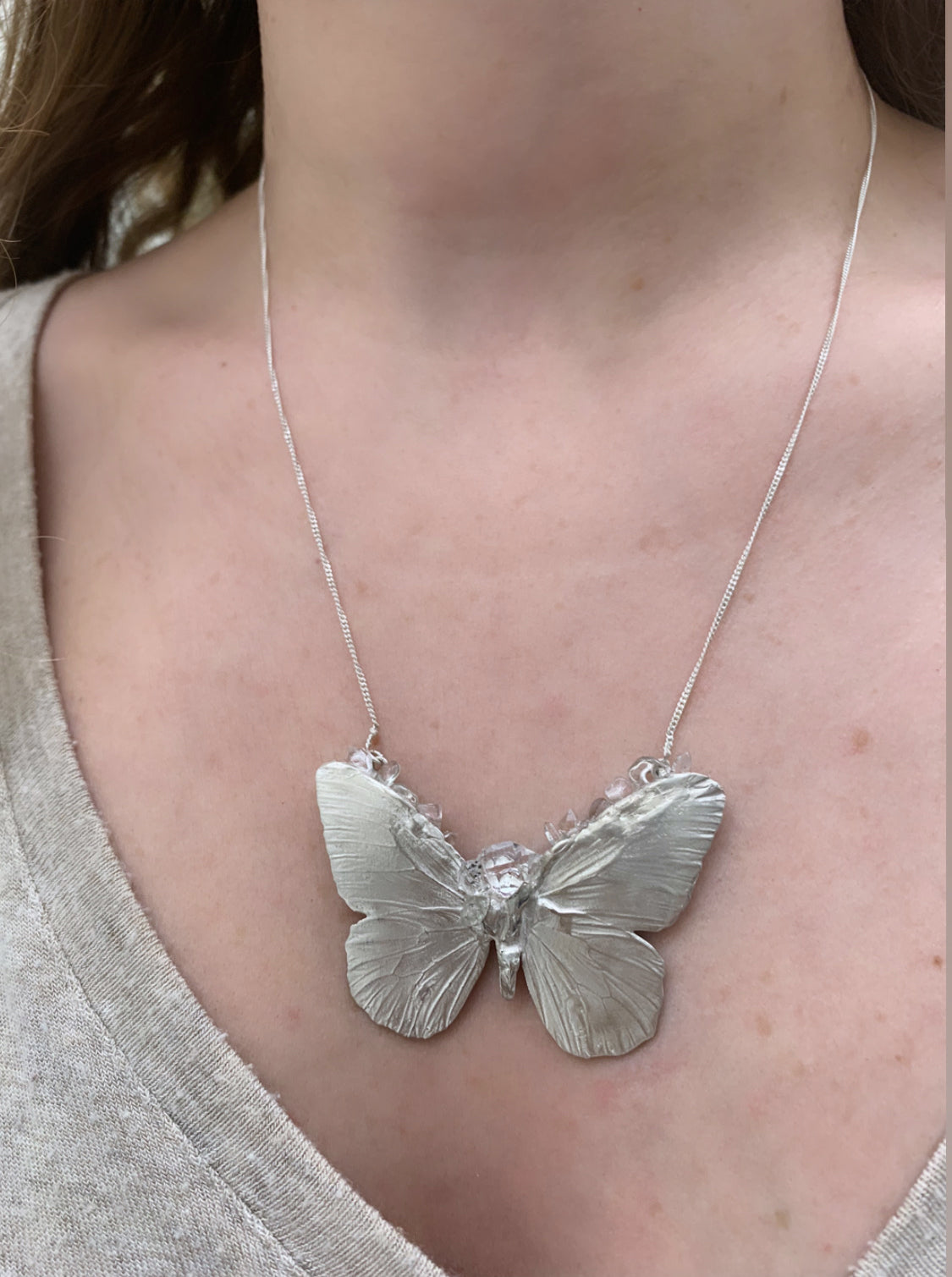 Butterfly Geode Necklace