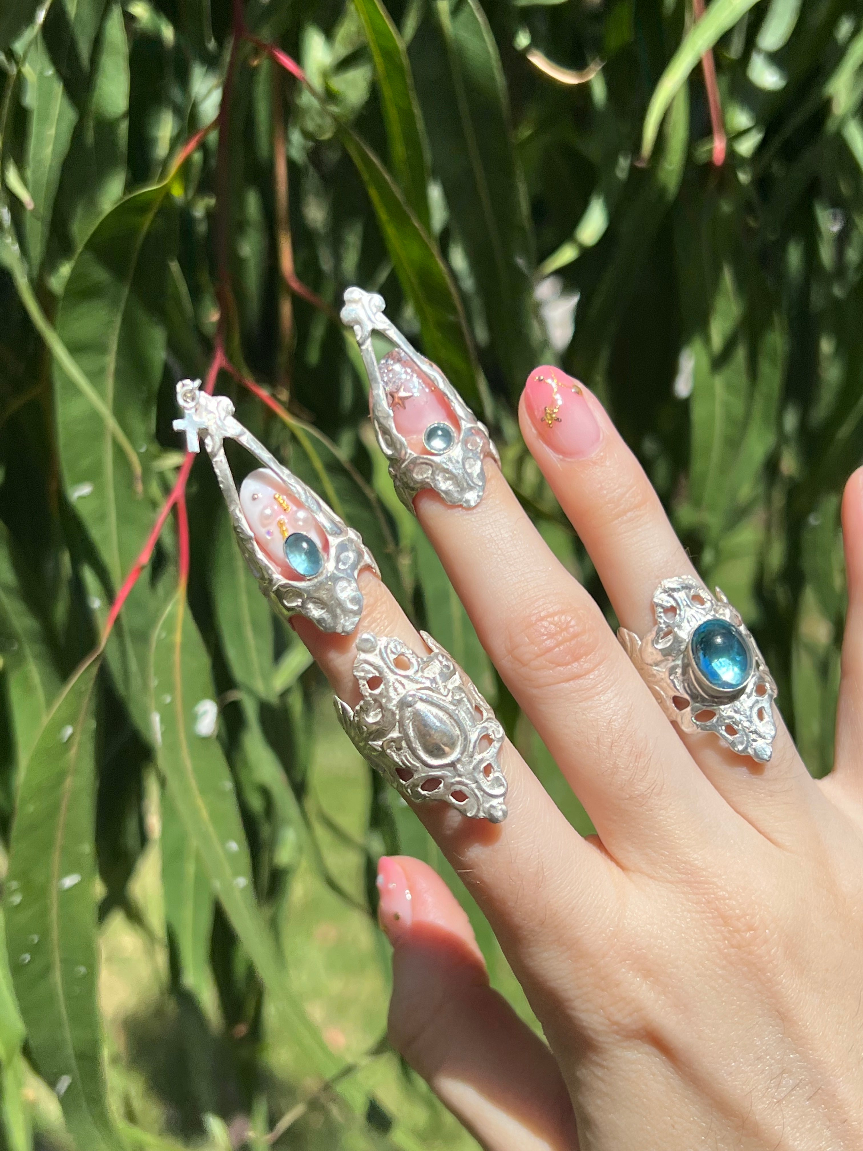 Armoured Midi Ring With Stone