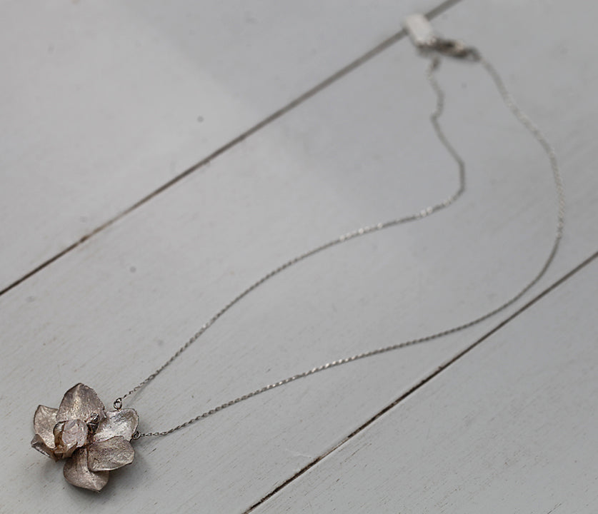 Orchid Necklace with Herkimer Diamond