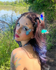 Blue Morpho Face Jewelry