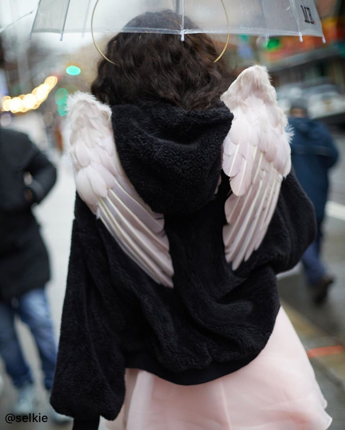Designer Made Floating Wings in Blush Peach