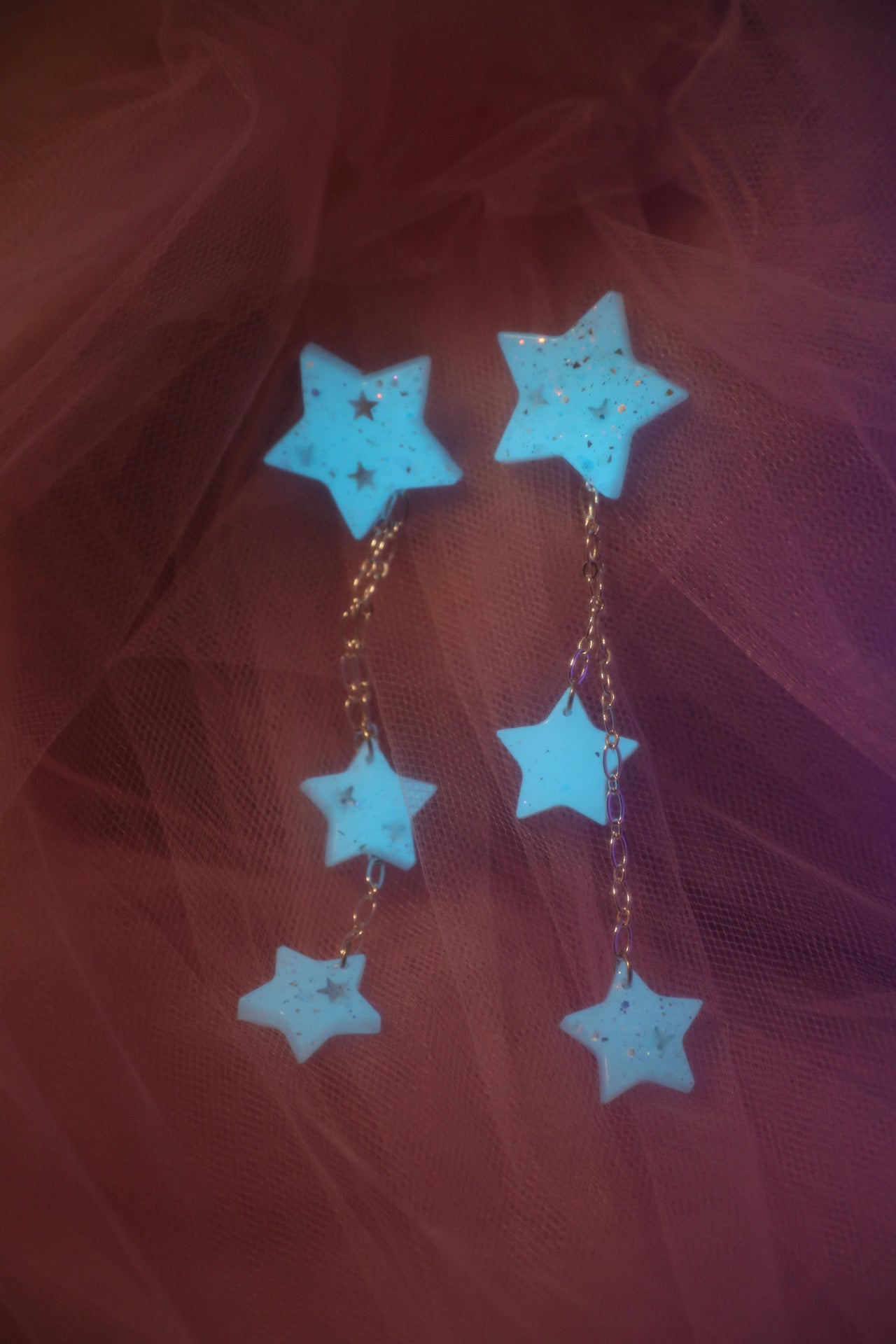 Glow Star Hanging Studs Earrings