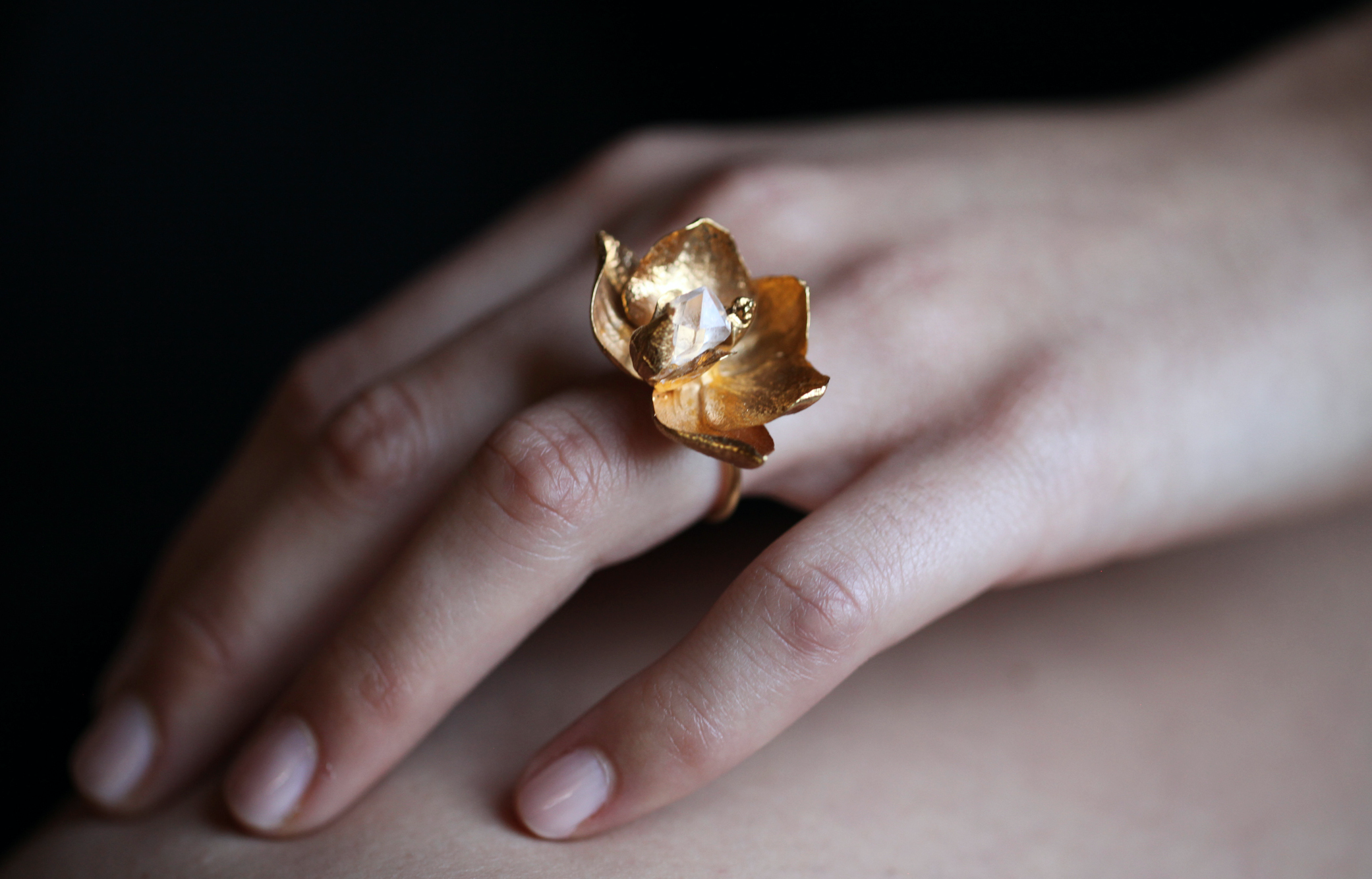 Orchid Herkimer Ring