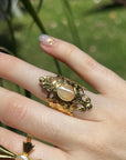 Armoured Midi Ring With Stone