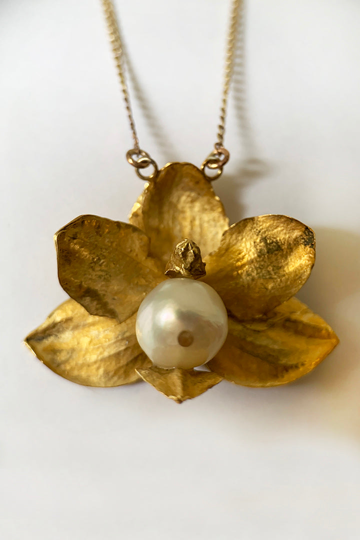 Pearl Orchid Necklace